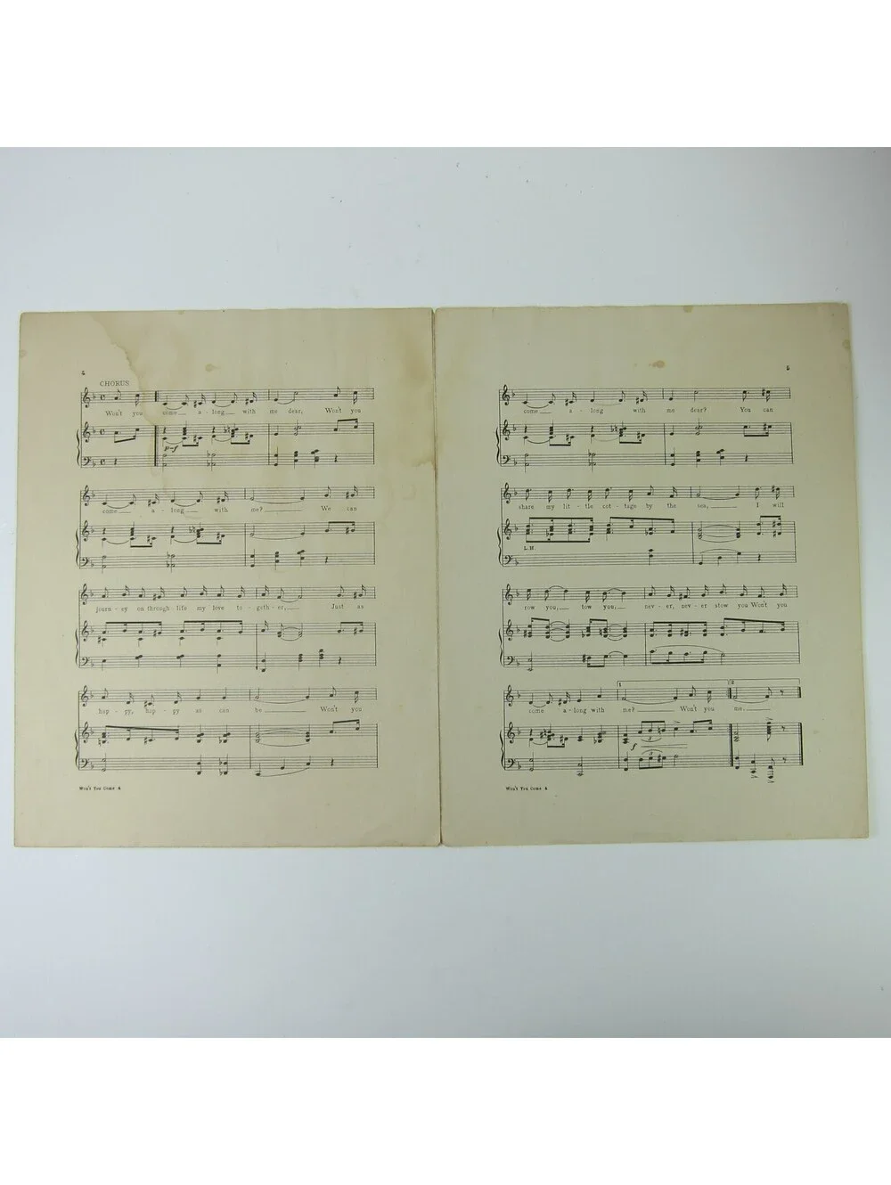 Sheet Music Won't You Come Along With Me Wilson Bro Greenville Ohio Antique 1913
